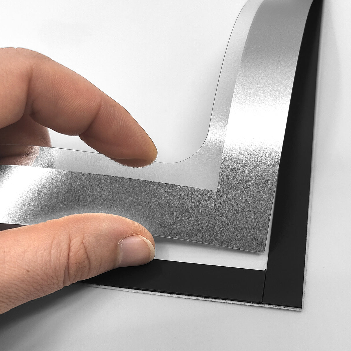 Magnetic pocket A4, Silver w/writing field