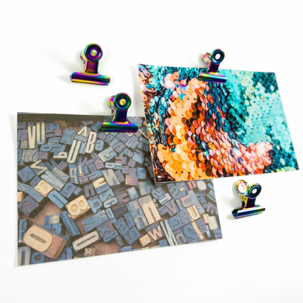 Magnetic clips rainbow, Bulldog Mini 4-pack