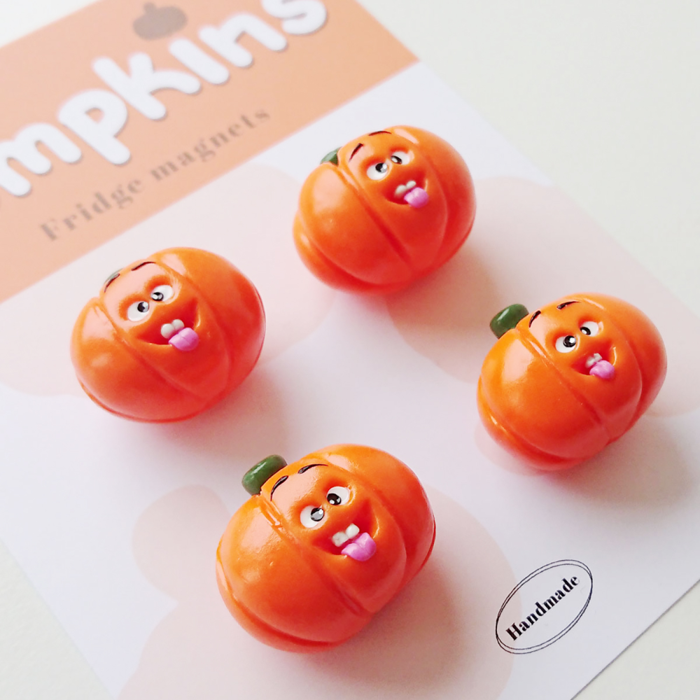 Pumpkin Magnets, 4-pack - fridge magnets