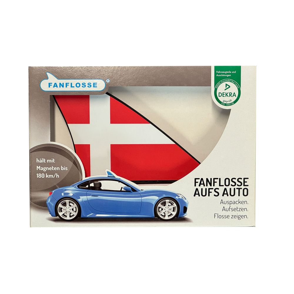Flag for the car 19x14 cm. (Denmark) - Magnetic