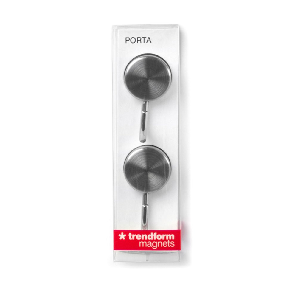 PORTA magnetic hooks silver, 2-pack