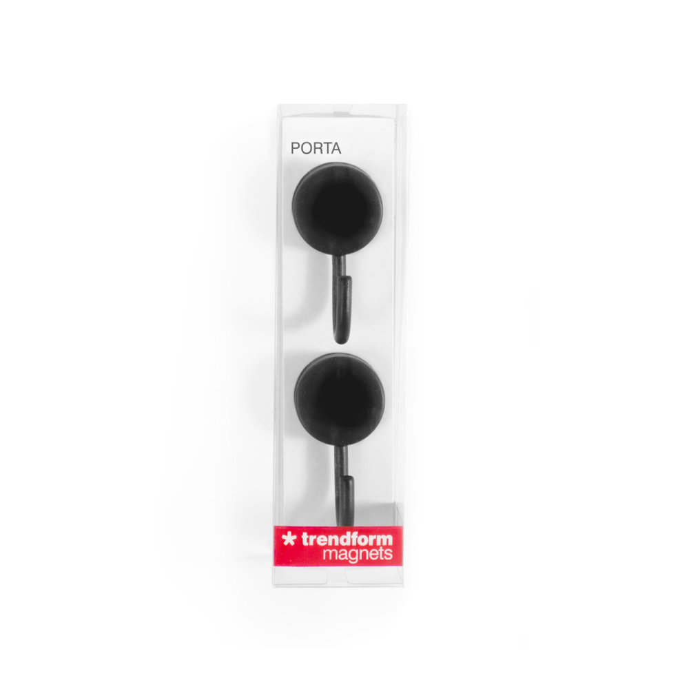 PORTA magnetic hooks black, 2-pack