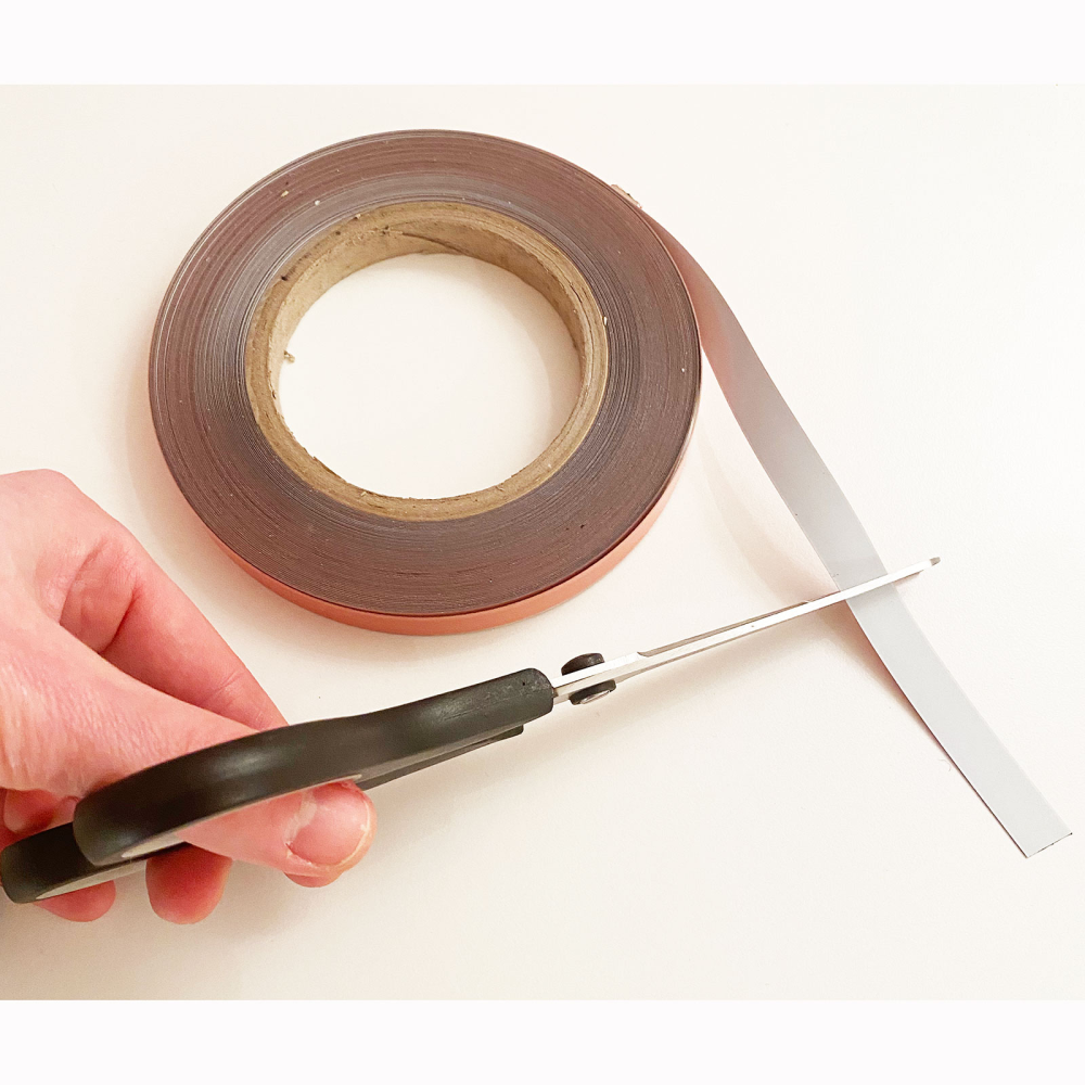 Metal tape white, 35 mm. x 1 meter roll (self-adhesive)