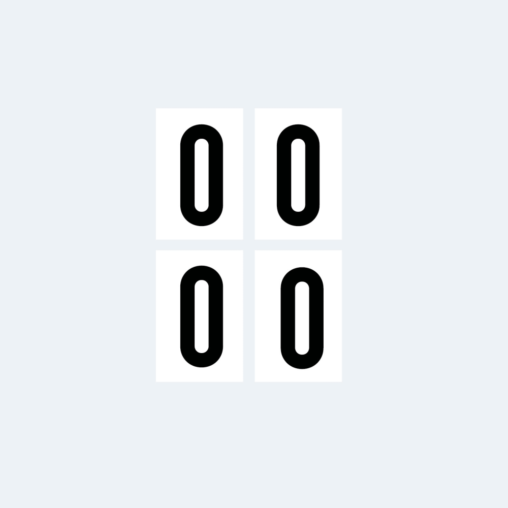 Magnetic numbers extra 0 - Magnetic foil 10x15 cm. (4-pack)