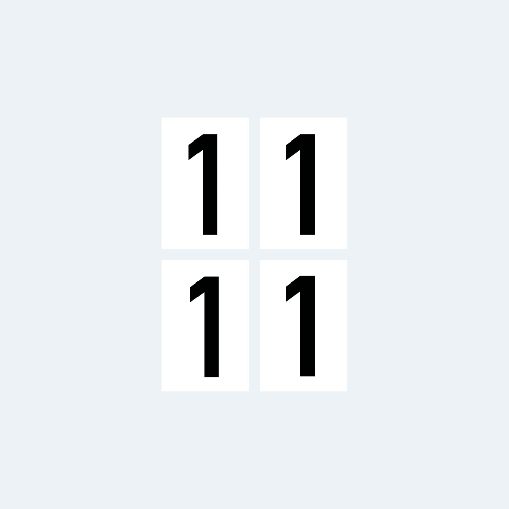 Magnetic numbers extra 1 - Magnetic foil 5x7 cm. (4-pack)