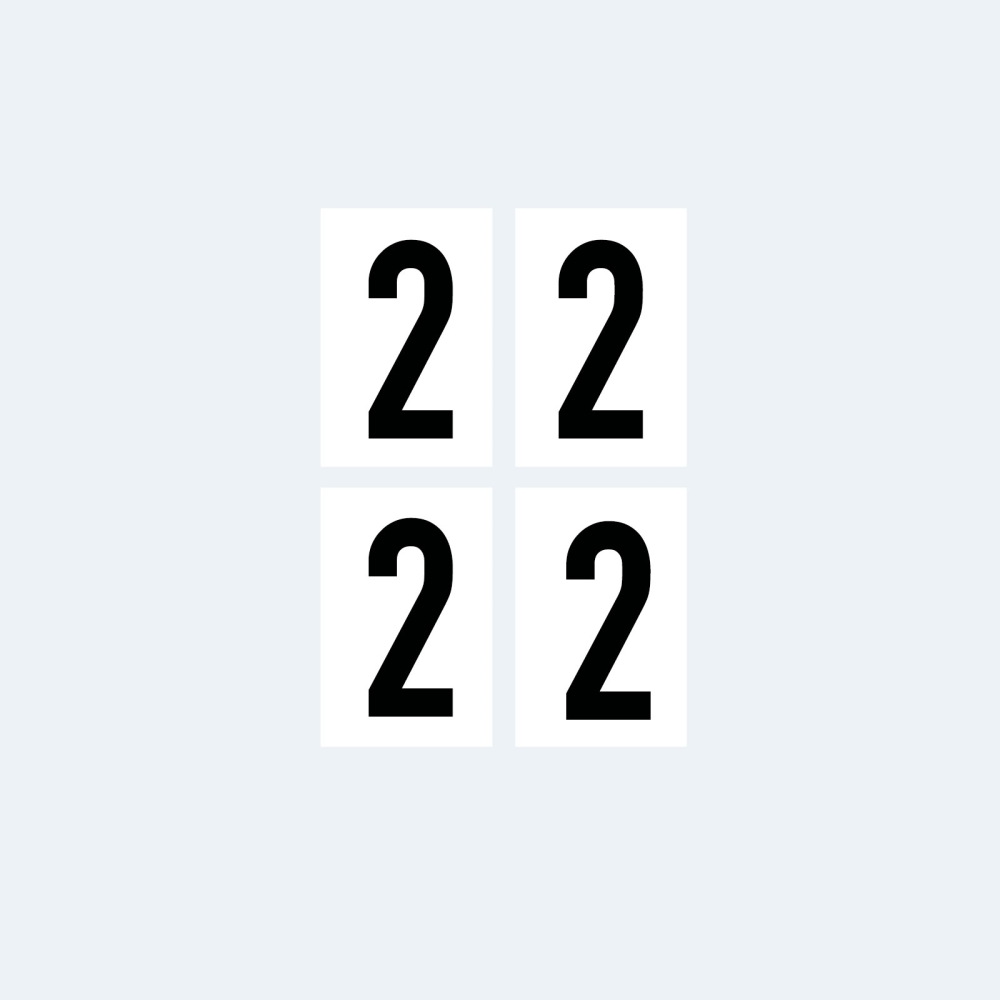 Magnetic numbers extra 2 - Magnetic foil 5x7 cm. (4-pack)