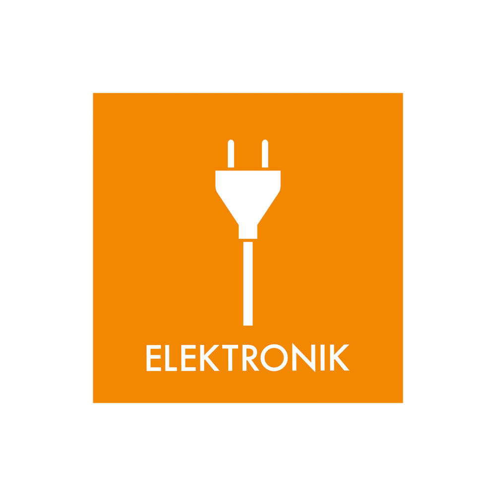 Waste sorting "electronics" - magnetic sign 30x30 cm.