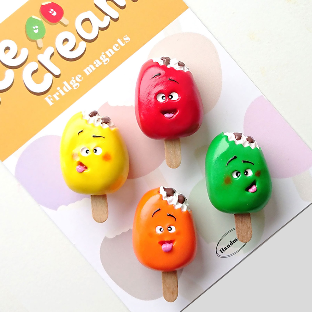 COLORFUL ice magnets, 4-pack - fridge magnets