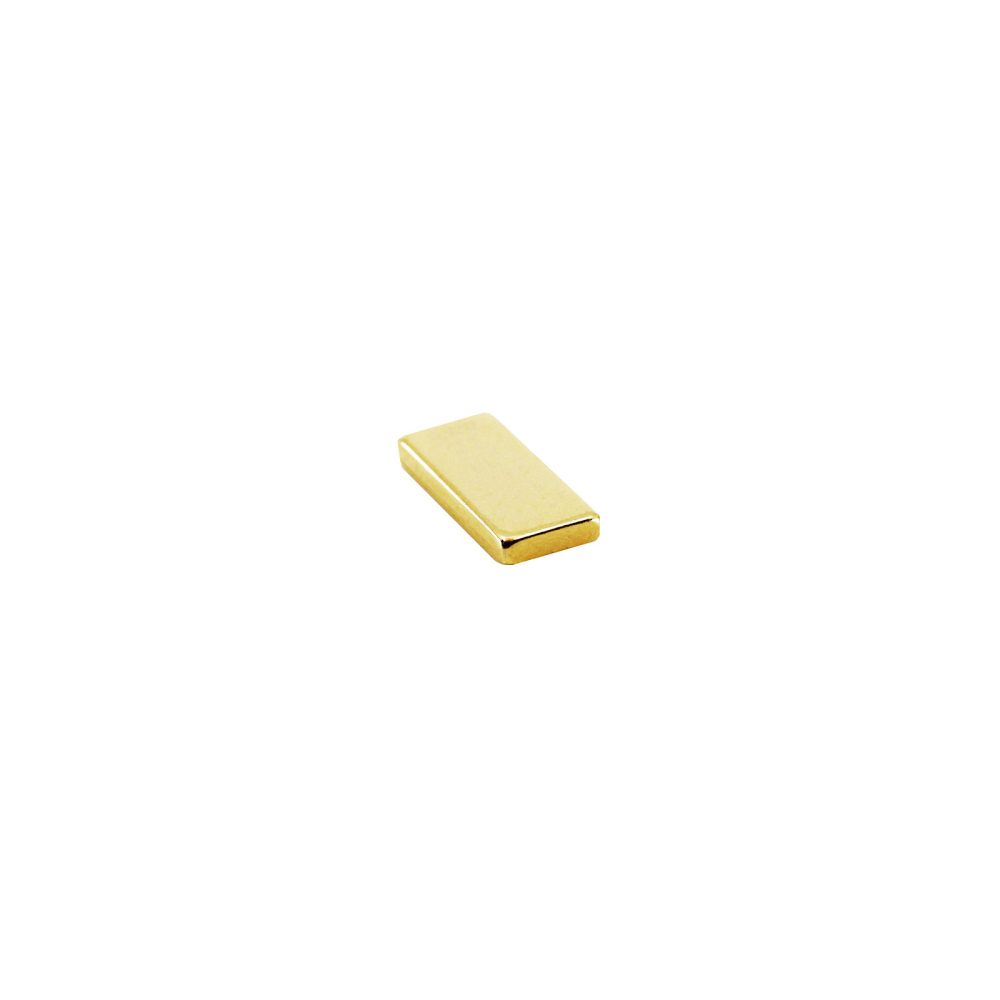 Power magnet, Block 10x5x1 mm., Gold