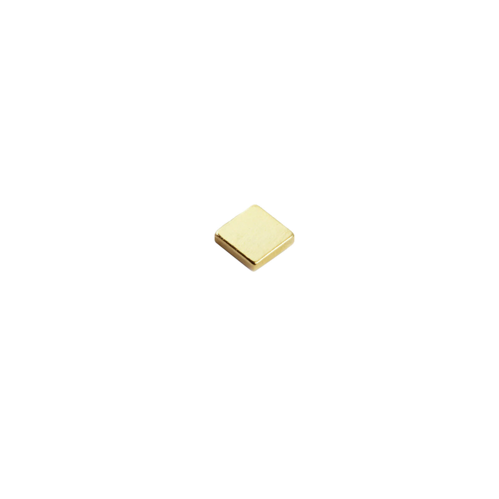 Power magnet, Block 5x5x1 mm., Gold