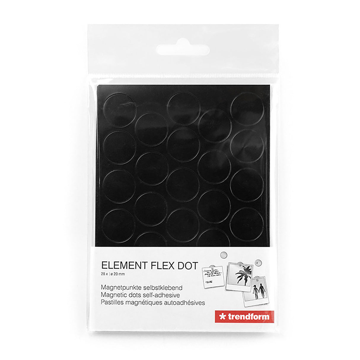 Round metal boards "FLEX DOT" mini, Black (28-pack)