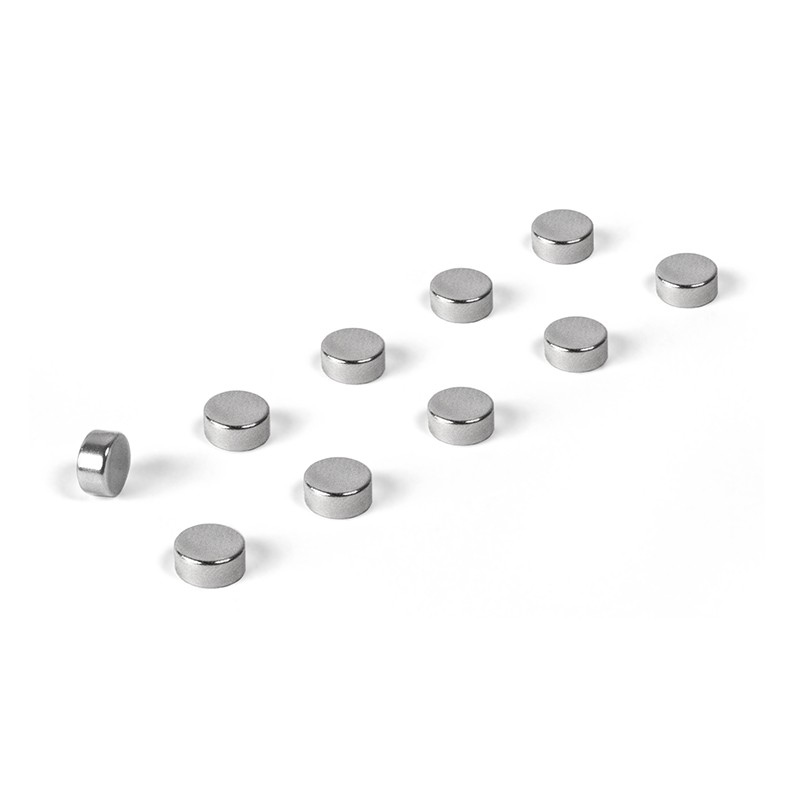 Colored power magnets 6x3 mm, 10 pack, silver