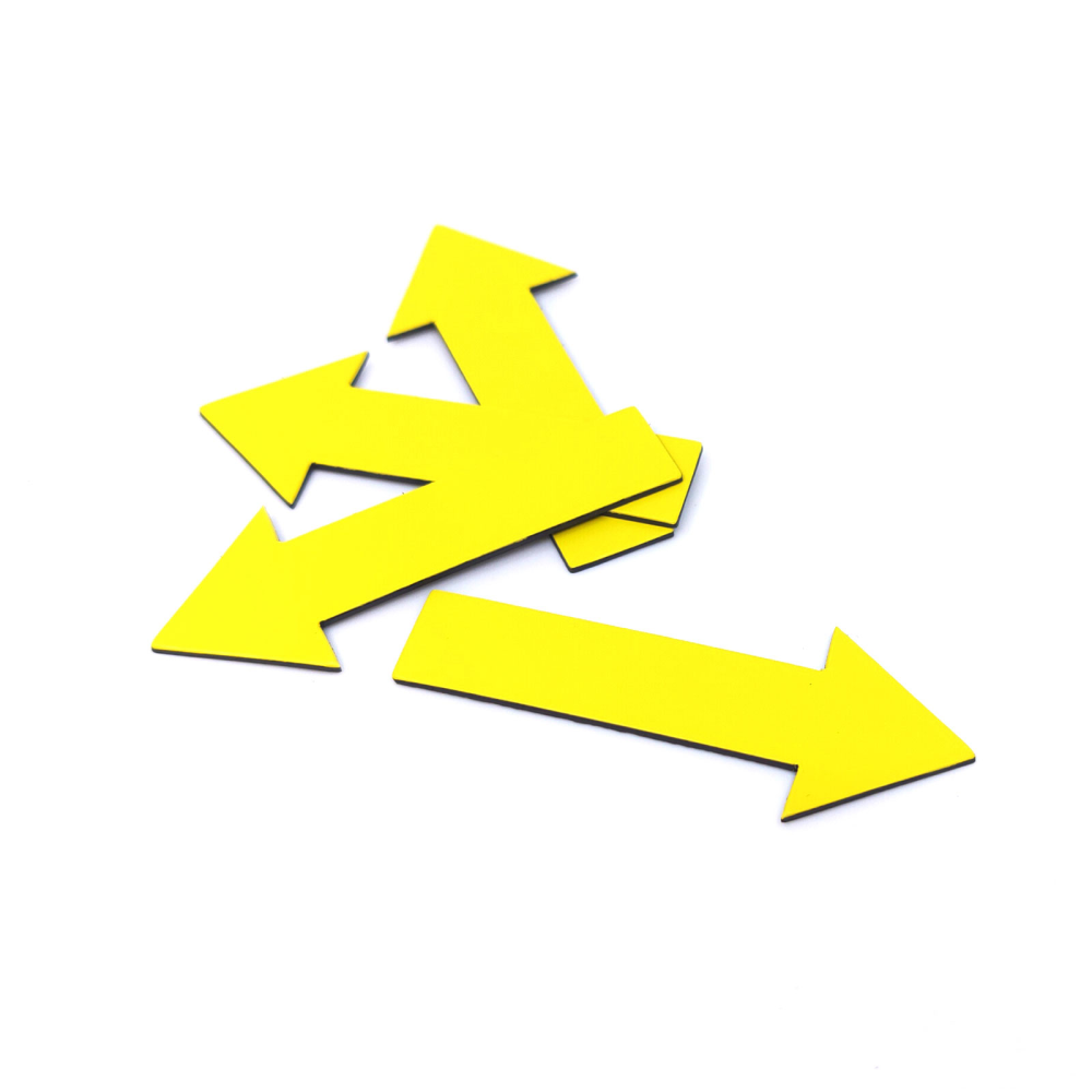 Yellow arrow 7x3 cm. - magnetic foil