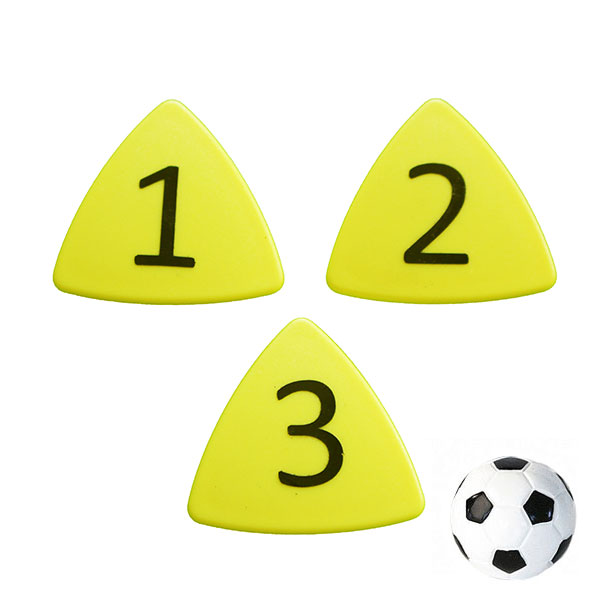 Strong tactical magnets (no. 1-11) + football magnet, Yellow