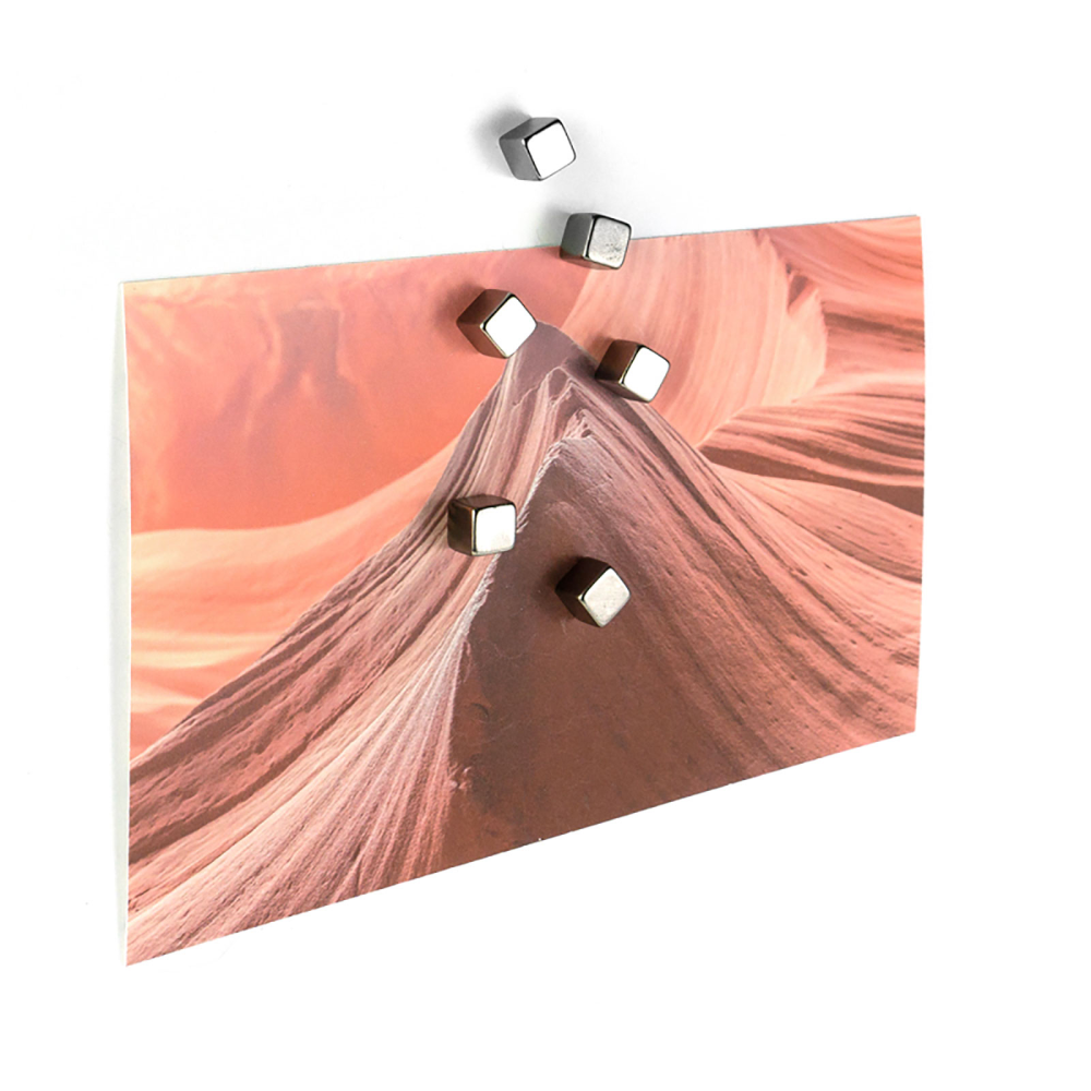 CUBE power magnets 8x8x8 mm., 6 pack, silver