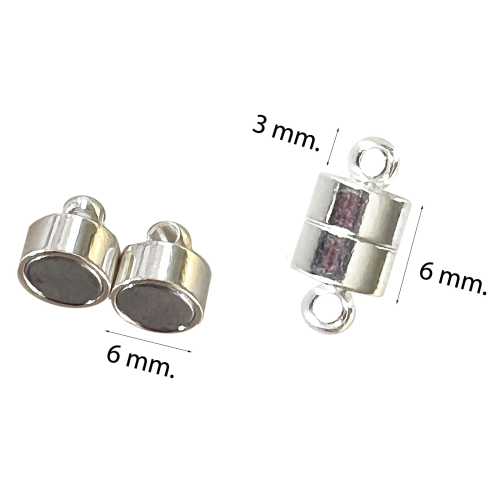 Magnetic clasp for jewellery 12x6 mm., Silver (small)