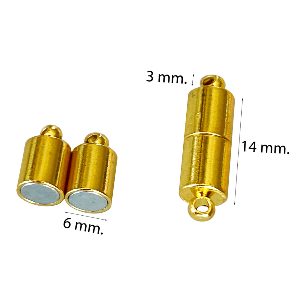 Magnetic lock for jewelry 20x6 mm., Gold (medium)