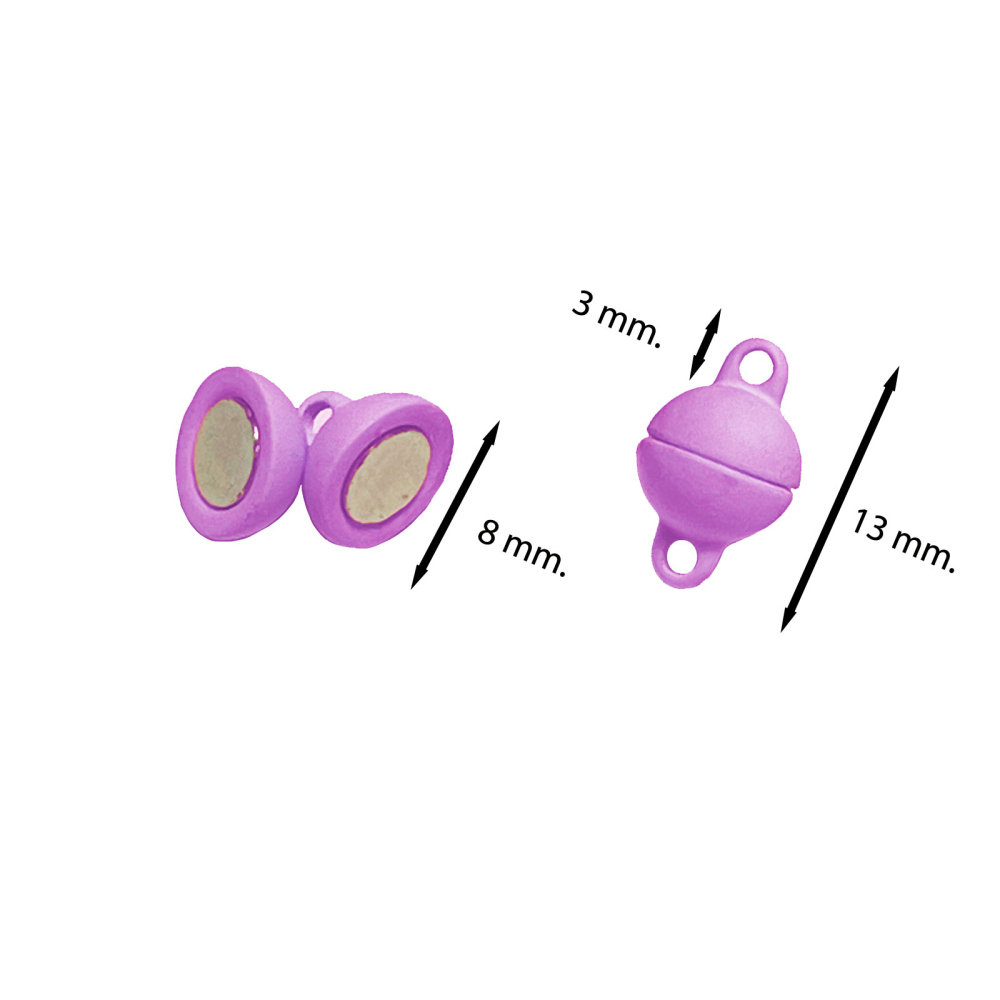 Magnetic lock for jewelery Ø8 mm., purple (small)