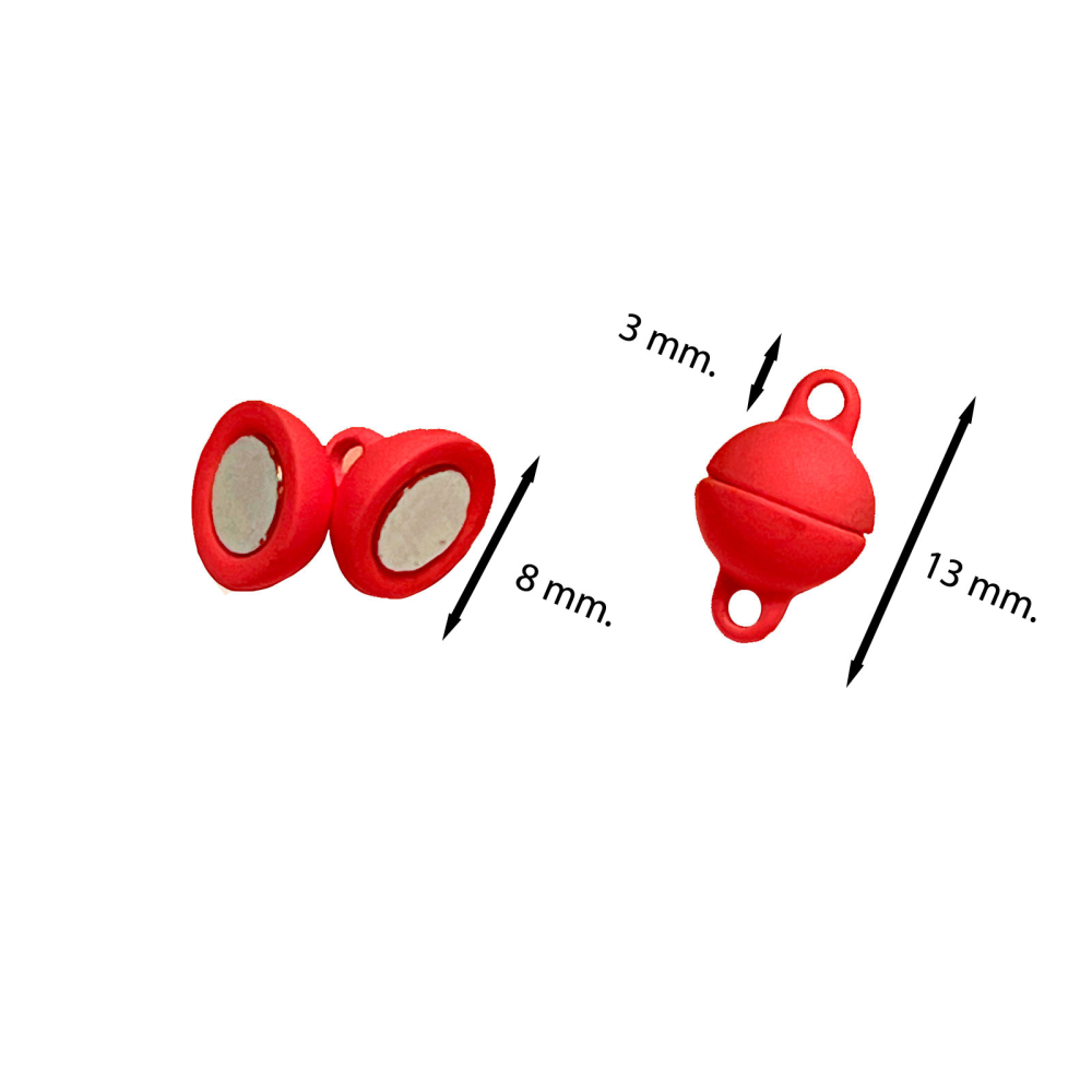 Magnetic lock for jewelery Ø8 mm., red (small)