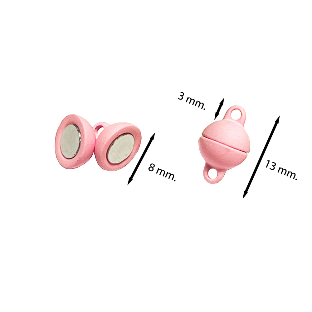 Magnetic clasp for jewelery Ø8 mm., pink (small)