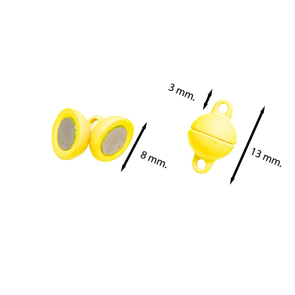 Magnetic clasp for jewellery Ø8 mm., yellow (small)