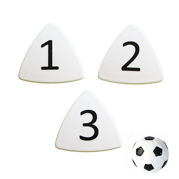 Magnets for tactics board (no. 1-11) + football magnet, White