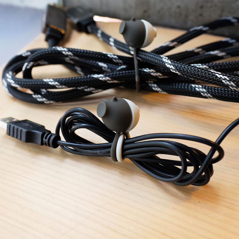 ZOO wrap cable holder black/white pig, 2-pack