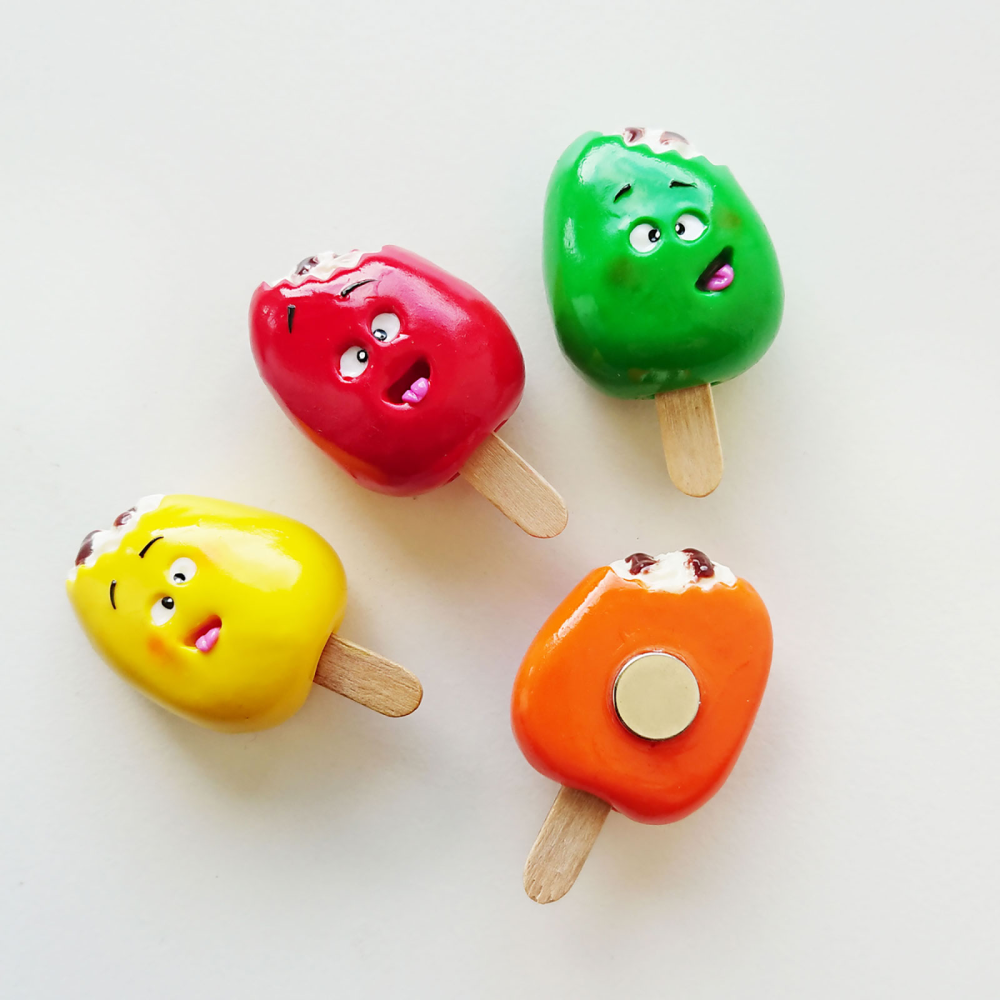 COLORFUL ice magnets, 4-pack - fridge magnets