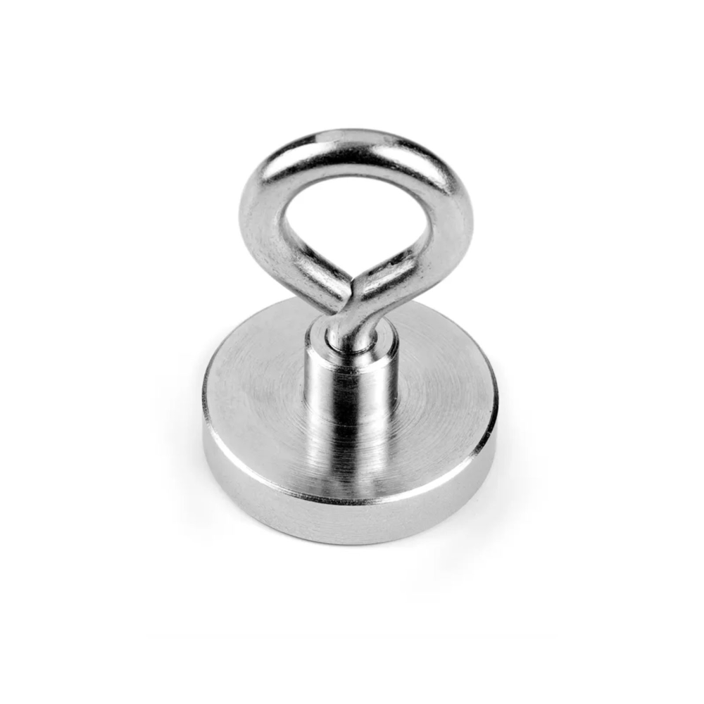 Pot magnet with closed hook, Ø32 mm.