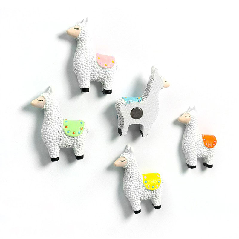 Llamas in colors 5-pack - fridge magnets