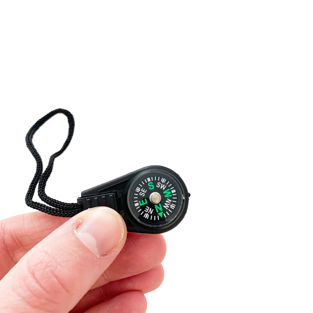 Compass for measuring poles on magnets with lanyard