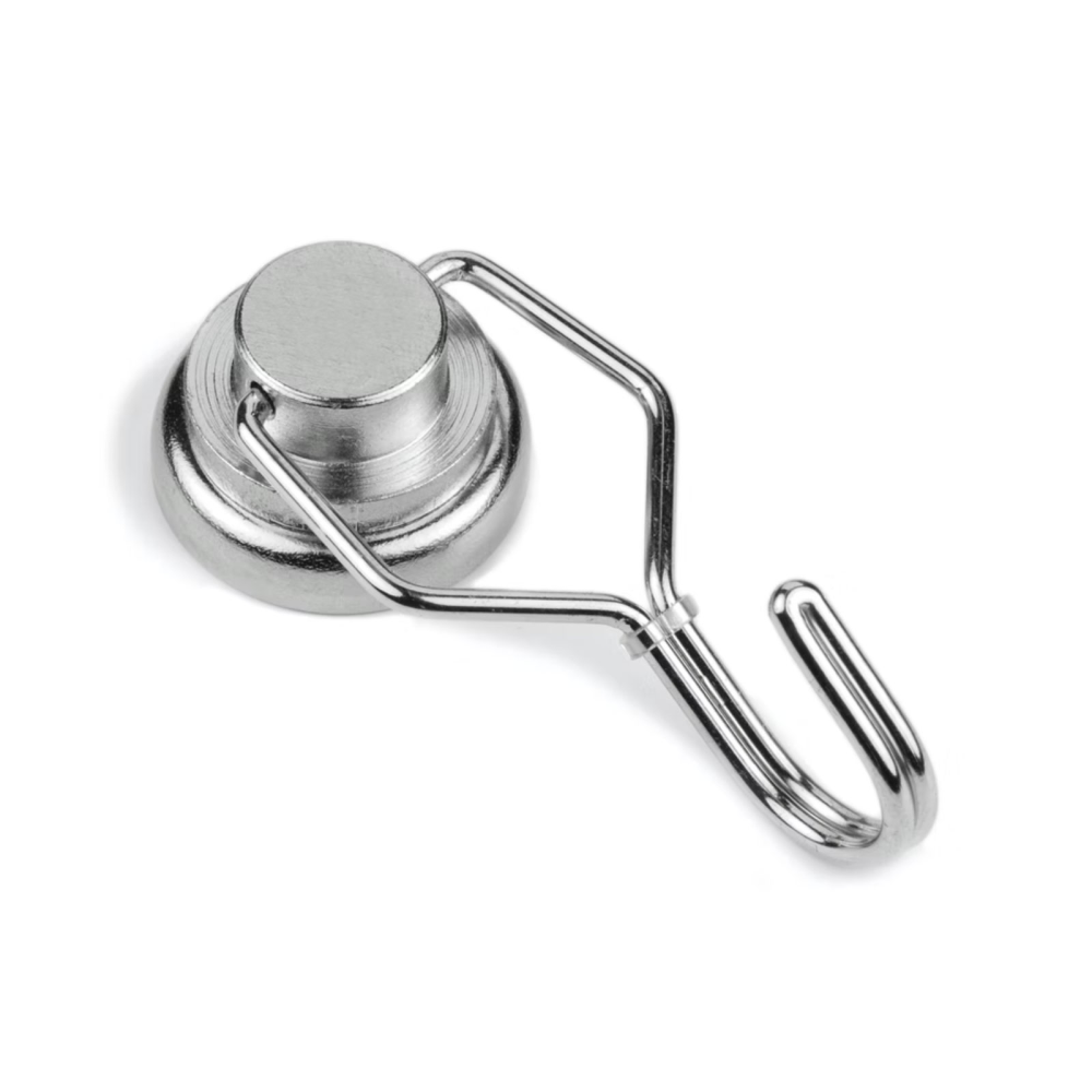 Rotating hook magnet Ø25 mm. (steel)