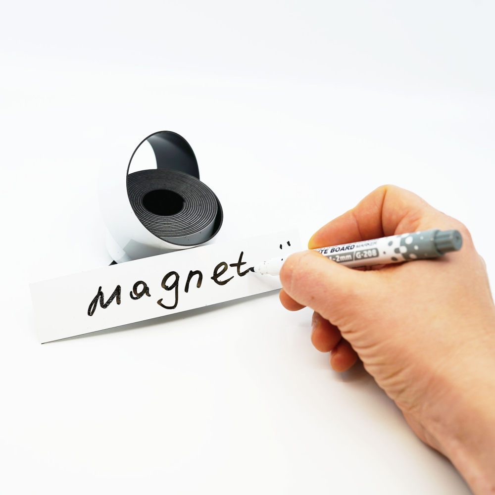 Magnetic foil w. writable surface, 30 mm (3 metres) - White