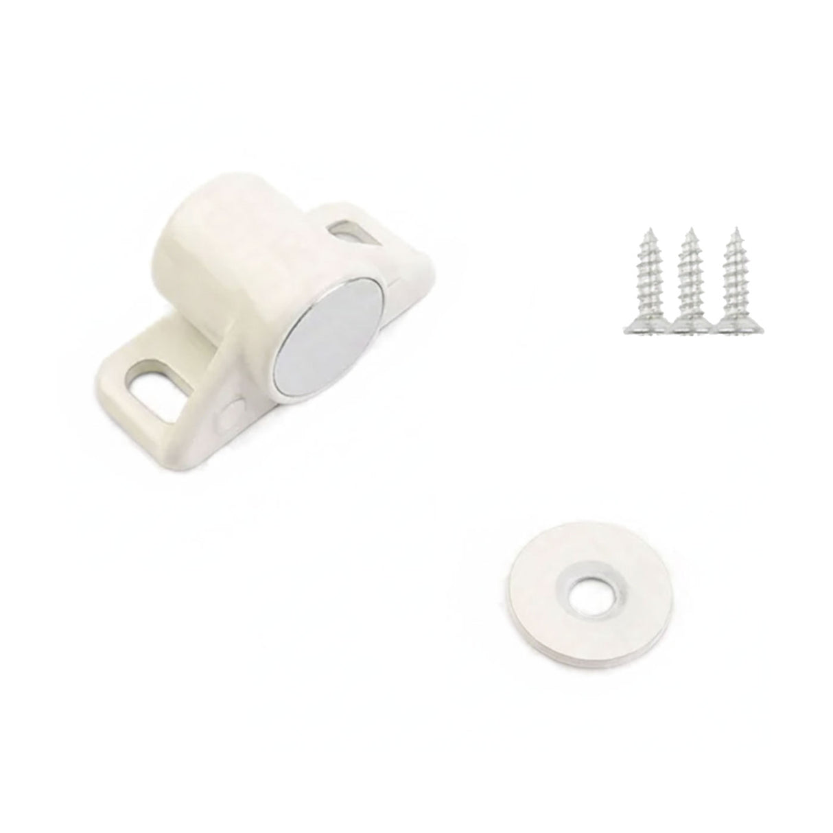 Magnetic lock for cupboards & drawers, white Ø18 mm.