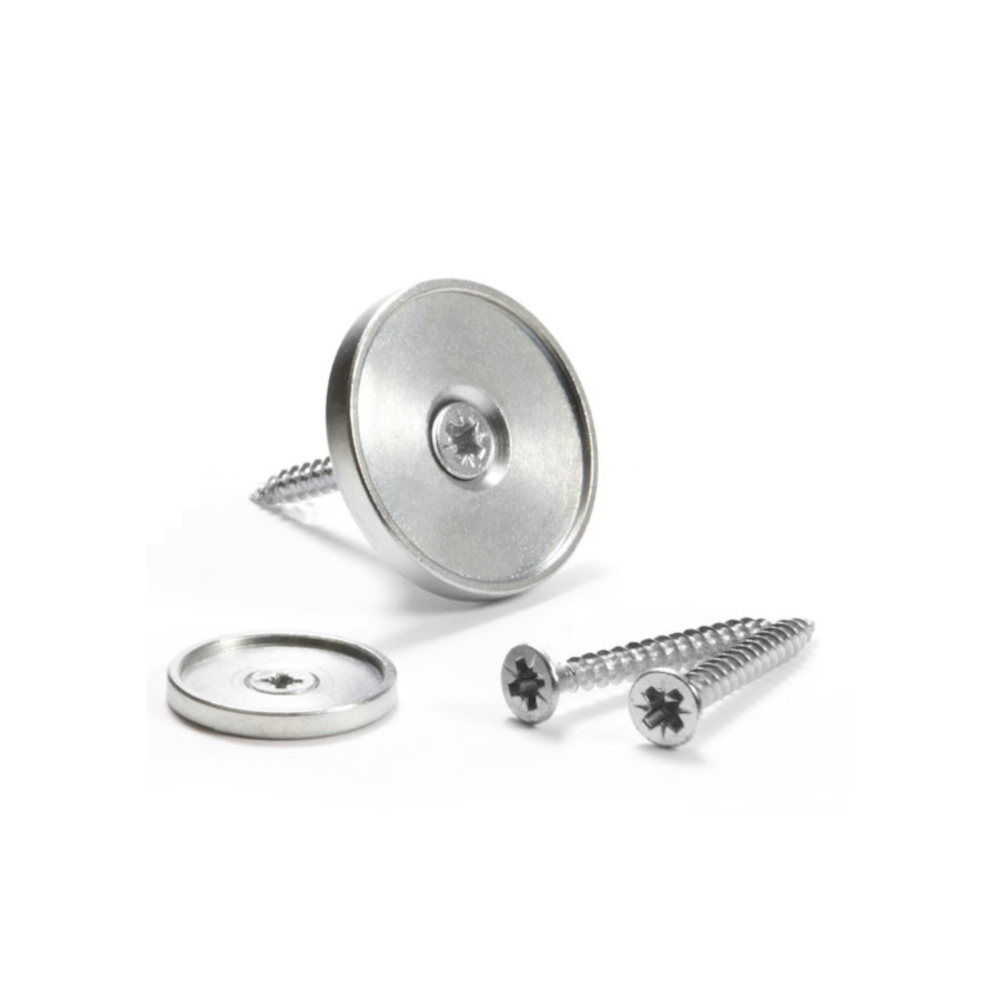 Countersunk metal disc w/edge, Round 33x2 mm.