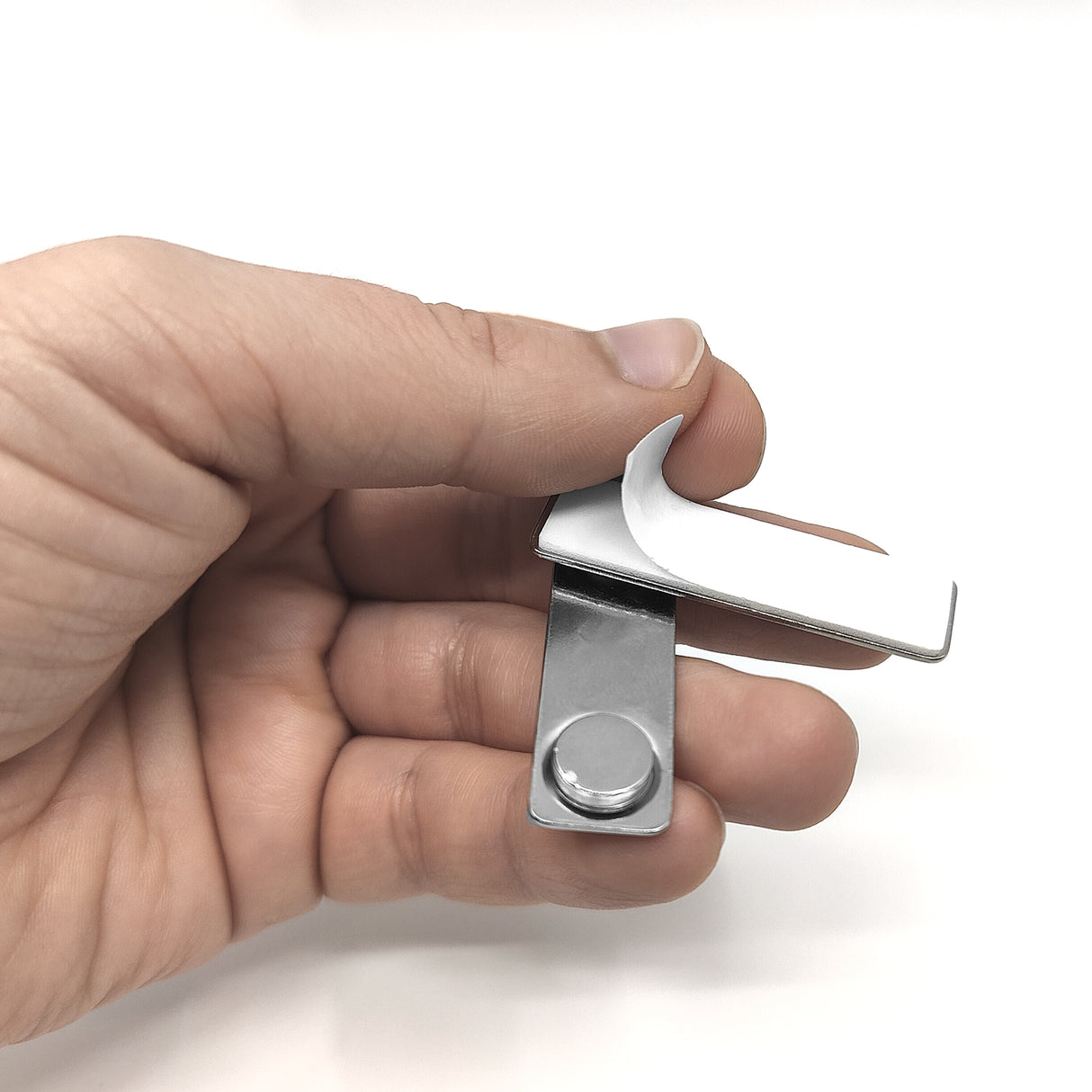 Magnetic name tag w/steel 4.5 cm. (deluxe)