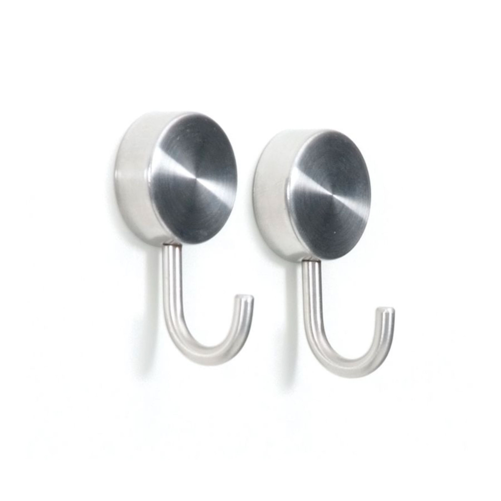 PORTA magnetic hooks silver, 2-pack