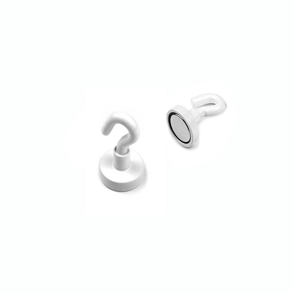 Pot magnet with hook, White Ø16 mm.
