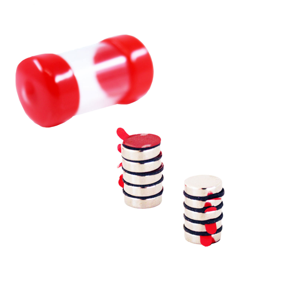 Power magnets, Disc 10x3 mm. w/glue, 10-pack