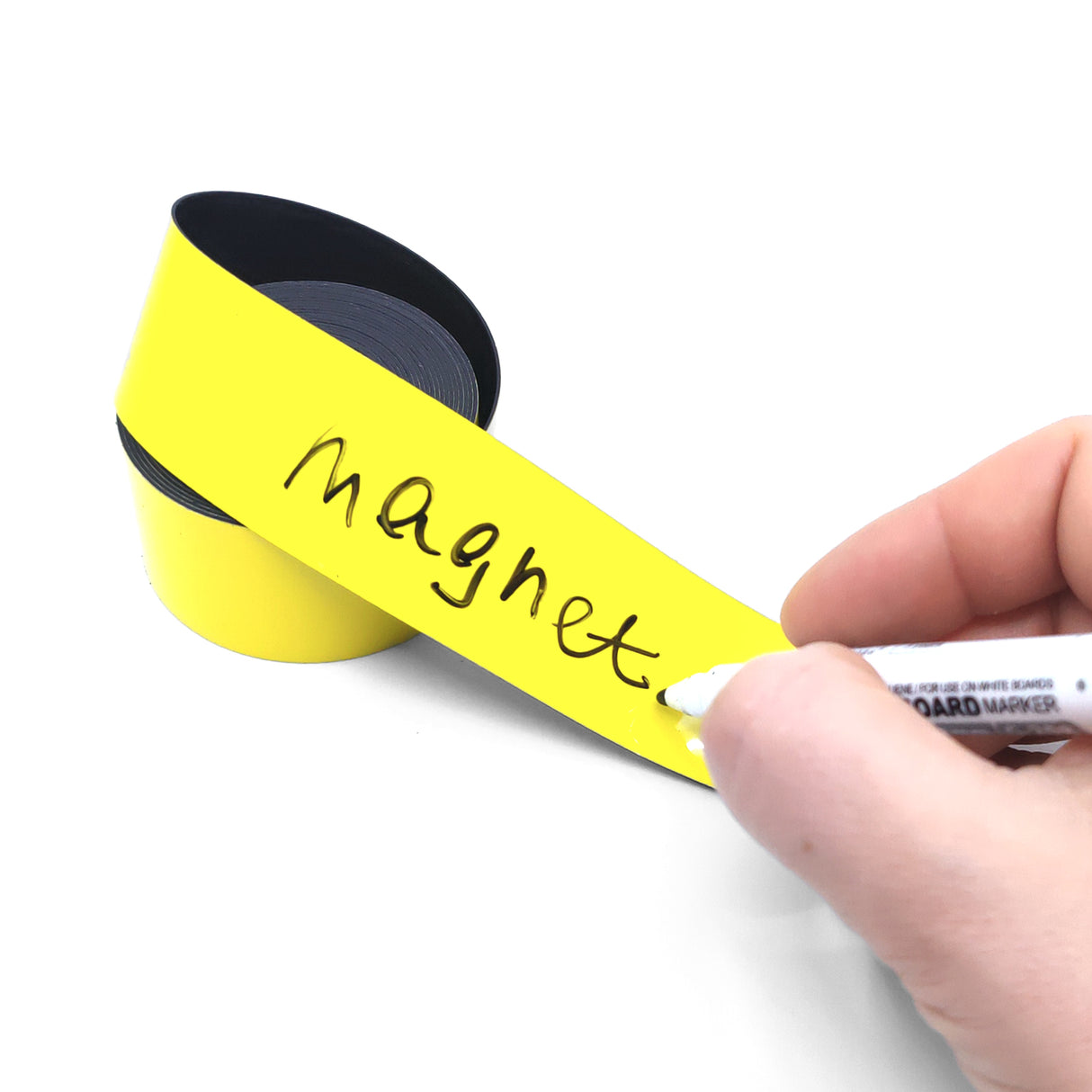 Magnetic foil w. writable surface, 30 mm (3 metres) - Yellow