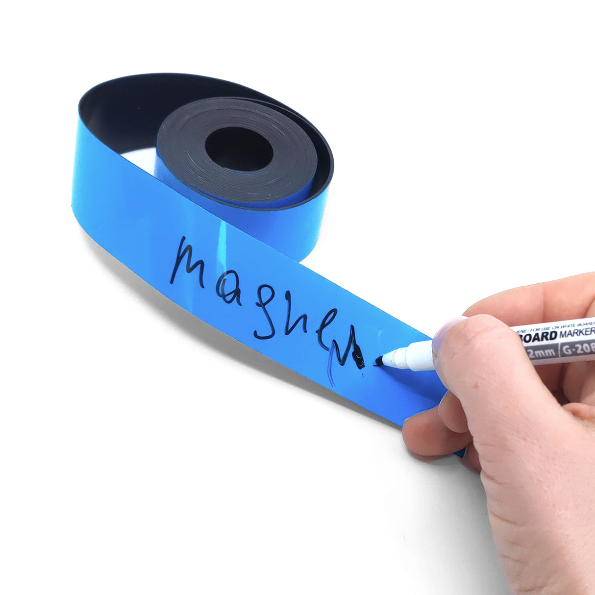 Magnetic foil w. writable surface, 30 mm (3 metres) - Blue