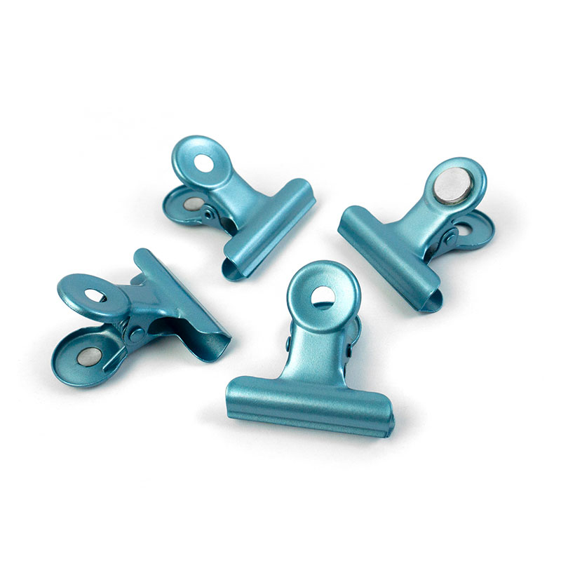 Magnetic clips sky blue, Bulldog Mini 4-pack