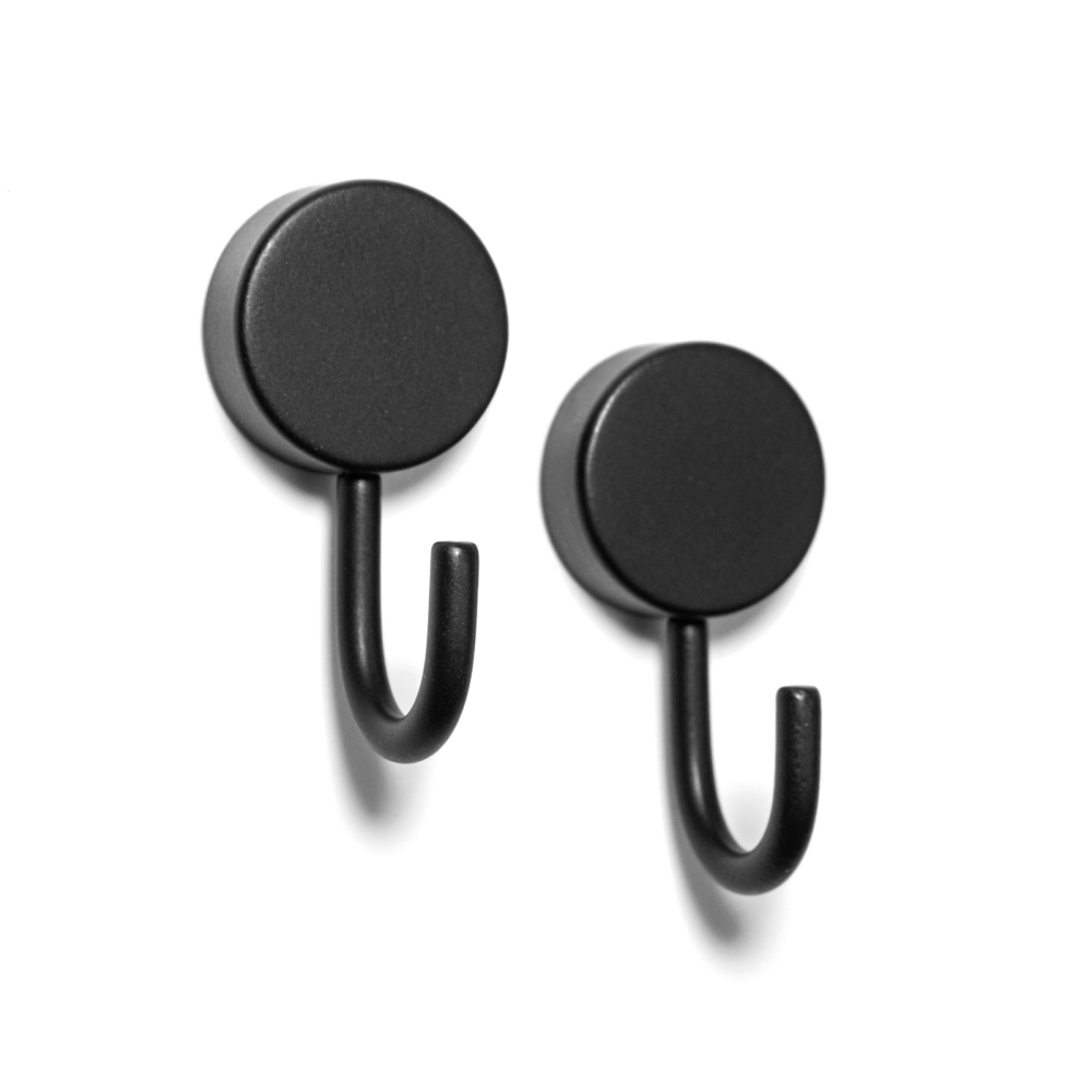 PORTA magnetic hooks black, 2-pack