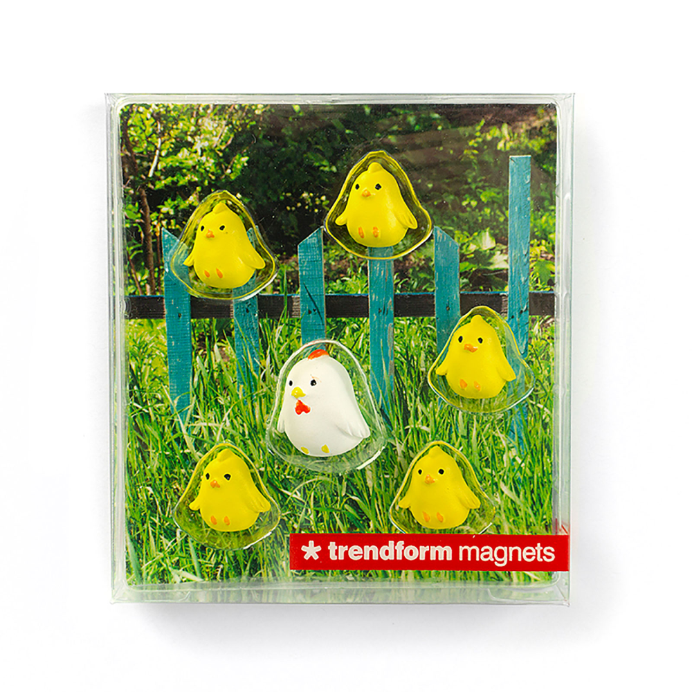 Chicken magnets, 6-pack - fridge magnets