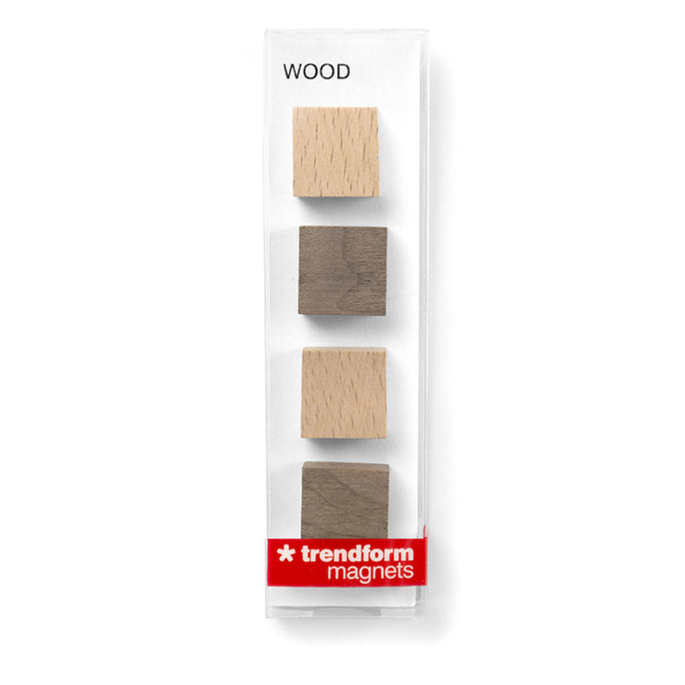 WOOD Square, 4 pack - fridge magnets