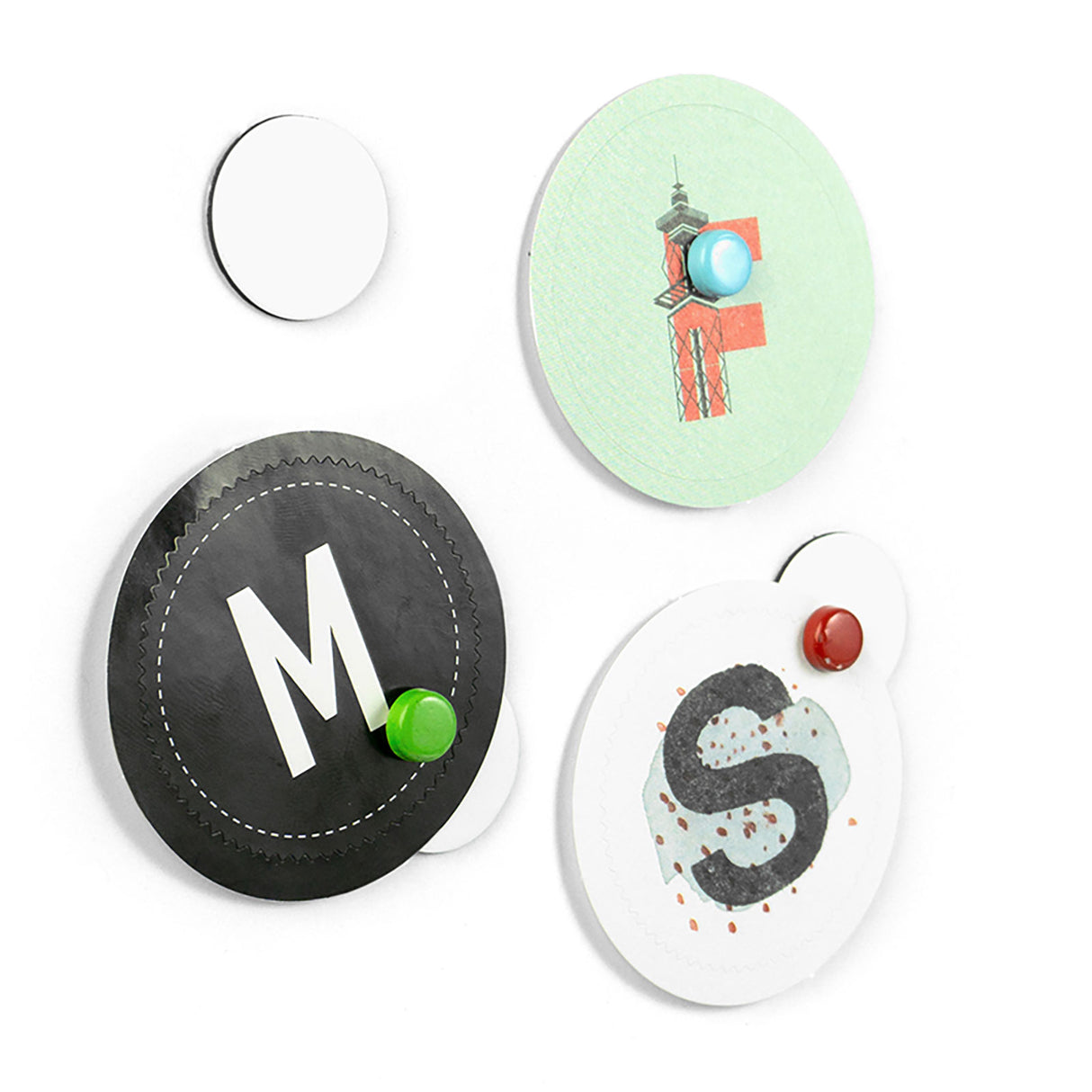 Round metal boards "FLEX DOT" mini, White (28-pack)