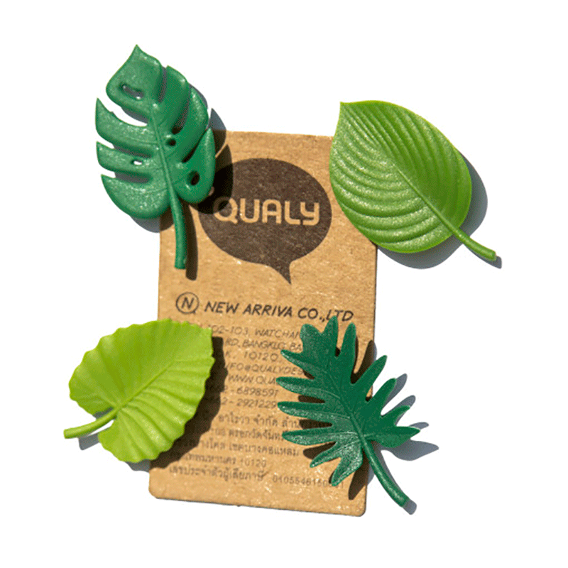 Tropical leaves 4 pack - fridge magnets
