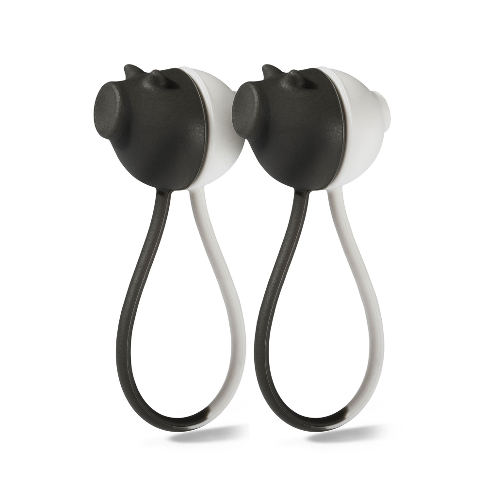 ZOO wrap cable holder black/white pig, 2-pack