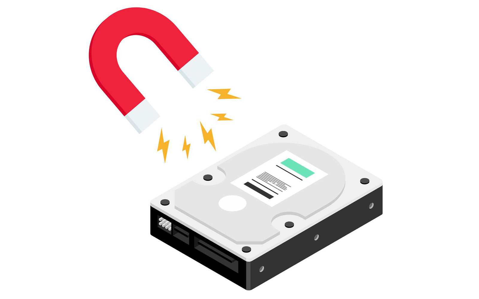 Sletning af harddisk med magnet