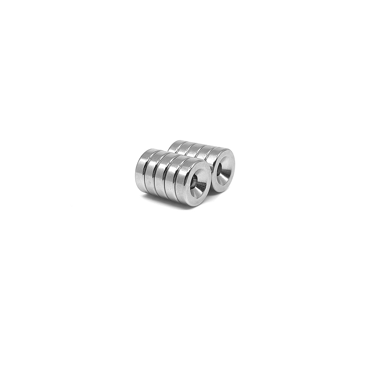 Countersunk magnets 15x4 mm. (N + S), 10-pack